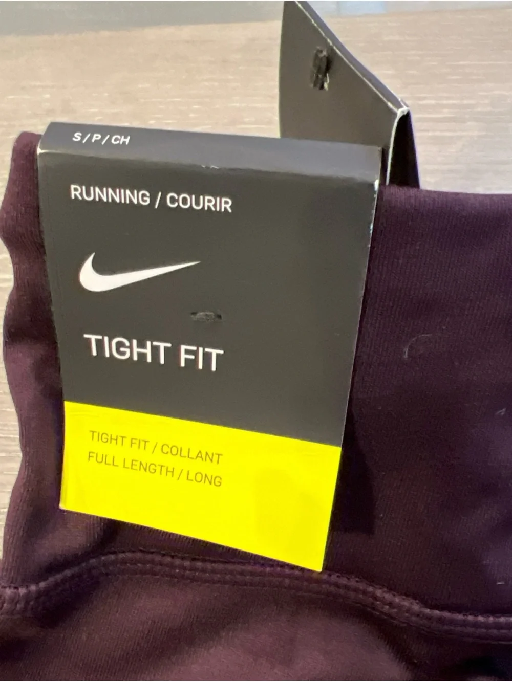 NIKE Power WOMENS Tight DRI-FIT RUNNING Full Length Leggings BLACK Purple NWT S
